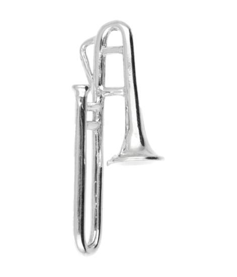 Zilveren Trombone groot ketting hanger, Sieraden, Tassen en Uiterlijk, Kettinghangers, Nieuw, Verzenden