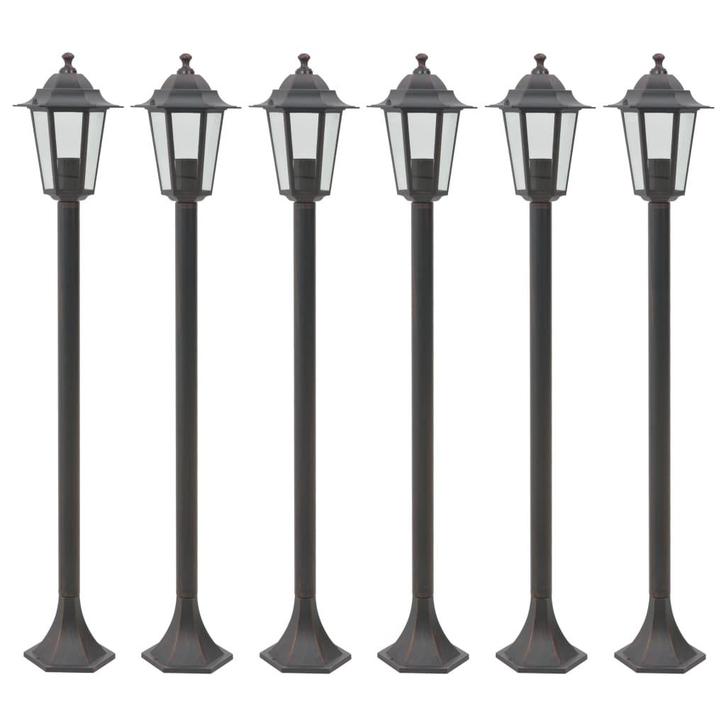vidaXL Paalverlichting voor tuin E27 110 cm aluminium brons, Tuin en Terras, Buitenverlichting, Staande lamp, Nieuw, Aluminium