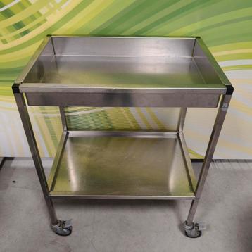 RVS serveerwagen 2 laags - 81x63x43 cm beschikbaar voor biedingen