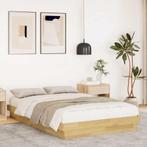 vidaXL Bedframe zonder matras 120x200 cm massief hout eiken, Bruin, Verzenden, Nieuw, Twijfelaar