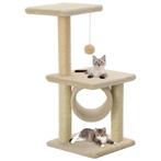 vidaXL Kattenkrabpaal met sisal krabpalen 65 cm beige, Verzenden, Nieuw