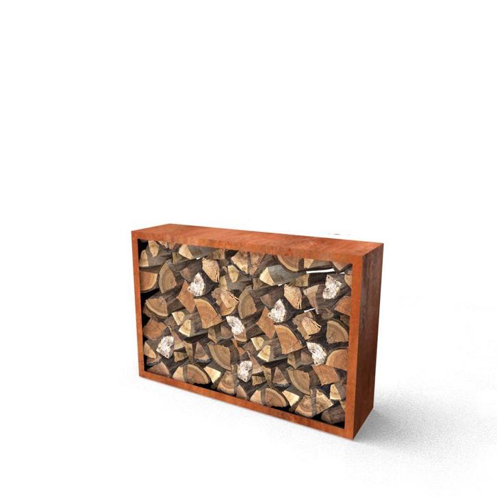 Geroba Egura C8 houtopslag 1500x385x1000mm - Cortenstaal, Tuin en Terras, Overige Tuin en Terras, Nieuw, Verzenden