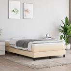 vidaXL Boxspring bed 120x200 cm stof crèmekleurig, Huis en Inrichting, Slaapkamer | Bedden, Verzenden, Nieuw, Twijfelaar, 120 cm