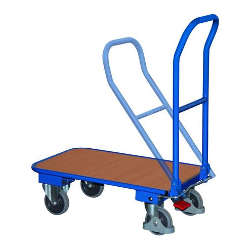 Variofit Plateauwagen 250kg 100x60x98cm met neerklapbare, Zakelijke goederen, Machines en Bouw | Heftrucks en Intern transport