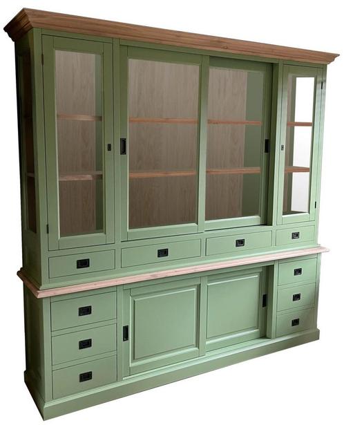 Buffetkast bleekgroen – eiken interieur Eelde 225cm, Huis en Inrichting, Kasten | Buffetkasten, Ophalen of Verzenden