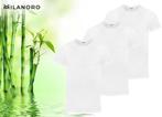 Tweedekans | Milanoro - 3 zachte bamboe T-shirts - Wit -, Kleding | Heren, Ophalen of Verzenden, Zo goed als nieuw, Wit, Milanoro