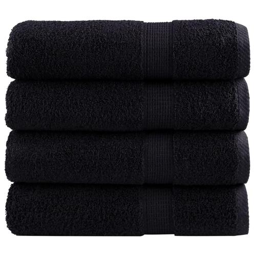 vidaXL Badhanddoeken SOLUND 4 st 600 g/m² 70x140 cm zwart, Huis en Inrichting, Badkamer | Badtextiel en Accessoires, Zwart, Nieuw