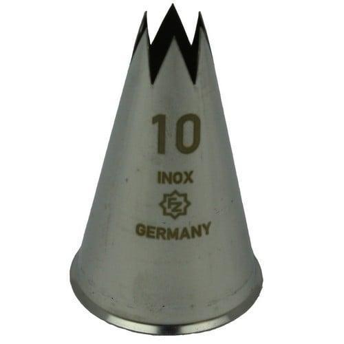 Spuitmondje gekarteld 6 Tands RVS 10mm, Hobby en Vrije tijd, Taarten en Cupcakes maken, Nieuw, Verzenden