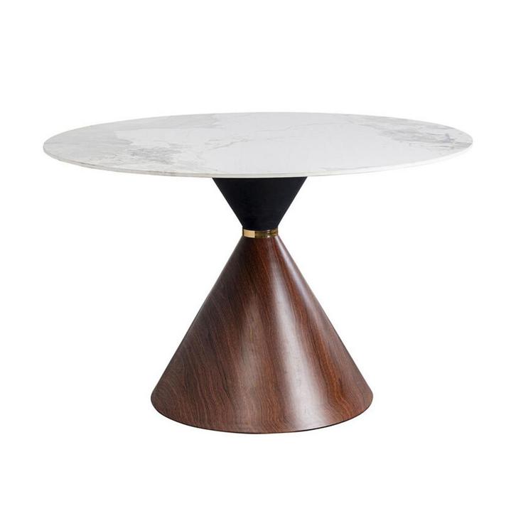 *WOONWINKEL* Kare Design Cono Ronde Eettafel Marmerlook 120, Huis en Inrichting, Tafels | Eettafels, Nieuw, Verzenden