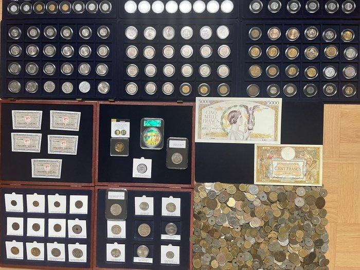 Frankrijk. Lot de 201 monnaies Françaises dont 9 argent et 5, Postzegels en Munten, Munten | Europa | Niet-Euromunten