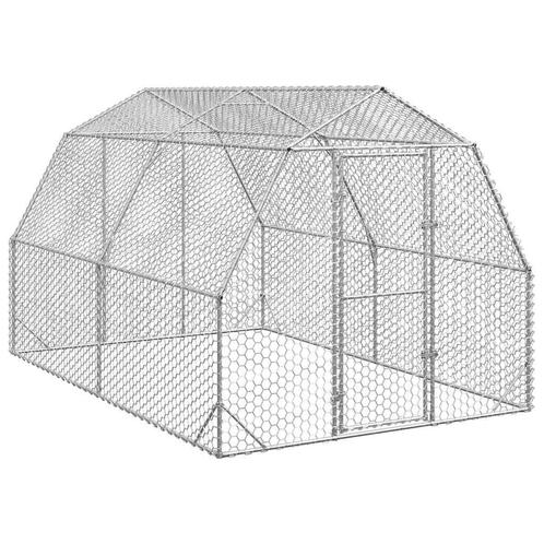 vidaXL Kippenren 2,5x4x2,25 m gegalvaniseerd staal, Dieren en Toebehoren, Knaagdieren en Konijnen | Hokken en Kooien, Nieuw, Verzenden