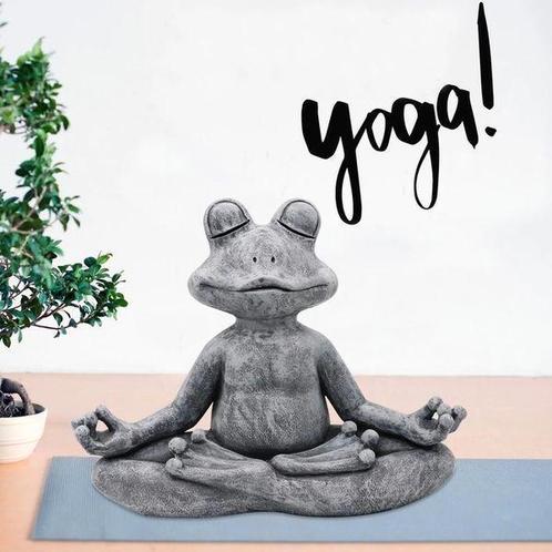 Kikker Decoratief Beeld Yoga Zen Huis Tuinbeeld 13CM, Tuin en Terras, Tuinbeelden, Dierenbeeld, Nieuw, Steen, Verzenden