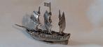 Miniatuur beeldje - Zilveren Miniatuur Zeilschip - .925, Antiek en Kunst