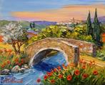 R. Vincent (1954) - Pont romain en Provence peinture de