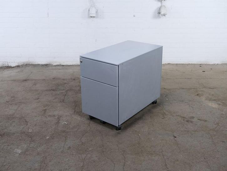 Ladeblok | Tweedehands | 2 lades | Zilvergrijs | LB332, Huis en Inrichting, Kasten | Ladekasten, Gebruikt, Verzenden