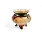 Art Nouveau vase with raised cobalt tendrils and fruit