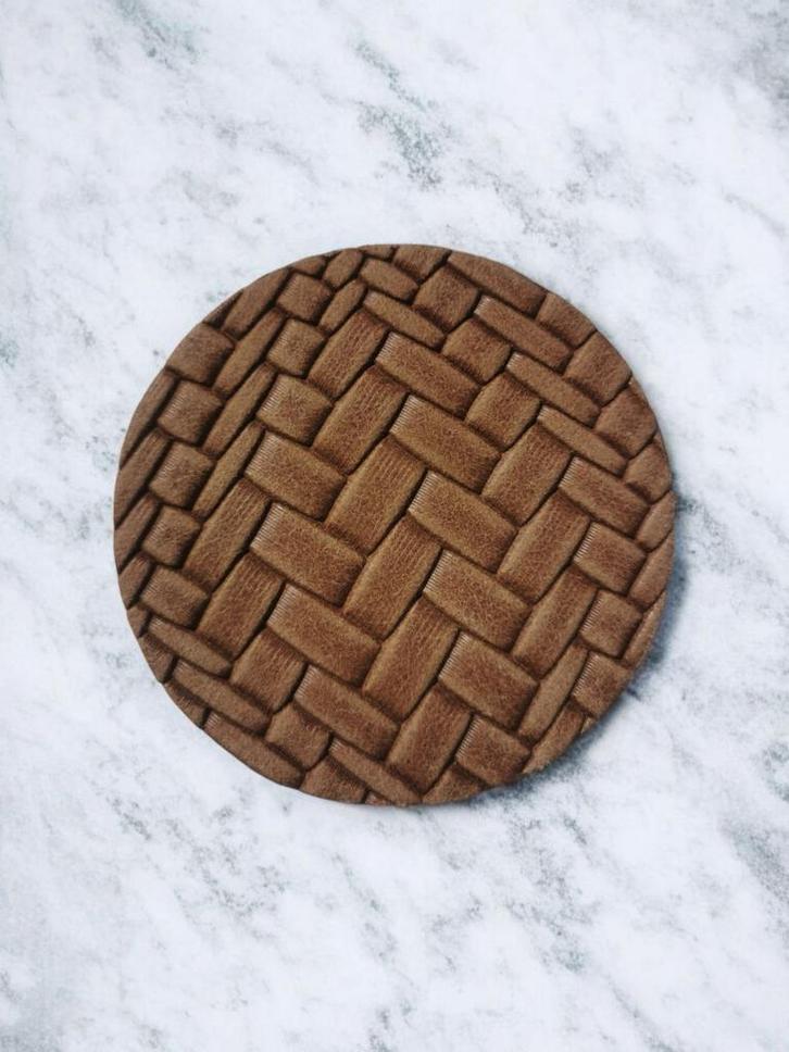 Lederen Onderzetters, Huis en Inrichting, Woonaccessoires | Onderzetters, Glas of Kopje, Nieuw, Ophalen of Verzenden