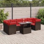 vidaXL 8-delige Loungeset met kussens poly rattan acacia, Tuin en Terras, Tuinsets en Loungesets, Verzenden, Nieuw, Rotan, Loungeset
