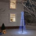 vidaXL Kerstboom met grondpin 108 LEDs blauw 180 cm, Diversen, Kerst, Nieuw, Verzenden