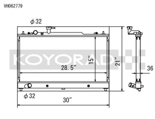 Koyo 06-08 Mazdaspeed 6 2.3L Turbo Radiator - VH062779, Auto-onderdelen, Motor en Toebehoren, Ophalen of Verzenden