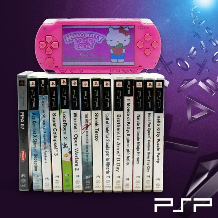 Sony - PINK PSP, Mod. 1003 in LIMITED EDITION + 14 Games,, Spelcomputers en Games, Spelcomputers | Overige Accessoires