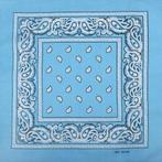 Haarband Bandana Zakdoek 55cm – Paisley Print – Lichtblauw, Nieuw