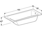 Geberit Renova - Ligbad - Rechthoekig 180x80cm - Wit glans, Huis en Inrichting, Verzenden, Zo goed als nieuw