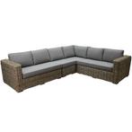 Serva hoek loungeset 4-delig naturel rotan, Tuin en Terras, Ophalen of Verzenden, Nieuw