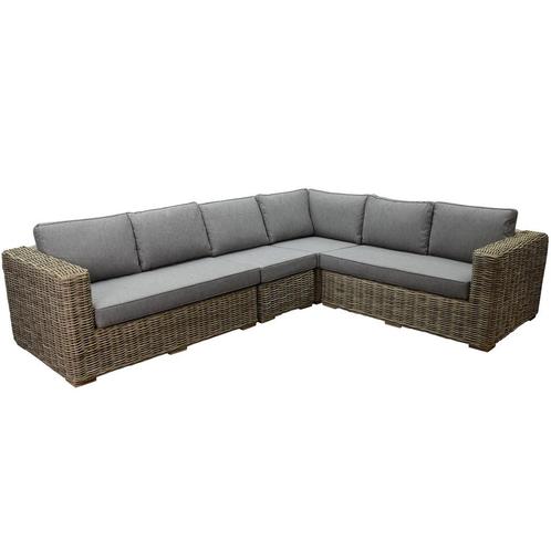 Serva hoek loungeset 4-delig naturel rotan, Tuin en Terras, Tuinsets en Loungesets, Nieuw, Ophalen of Verzenden