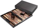 Backgammon - Houten Kist met Krokodillen Relief | Philos -, Hobby en Vrije tijd, Gezelschapsspellen | Bordspellen, Verzenden, Nieuw