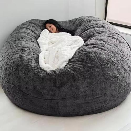 Zachte Zitzak Hoes – Ronde Pluizige Hoes Zonder Vulling (60), Huis en Inrichting, Stoelen, Nieuw, Verzenden