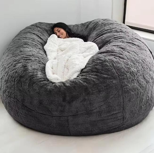 Zachte Zitzak Hoes – Ronde Pluizige Hoes Zonder Vulling (60), Huis en Inrichting, Stoelen, Nieuw, Verzenden