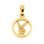 9 Krt. Playboy bunny hanger | Minimalistisch (kettinghanger), Ophalen of Verzenden, Goud