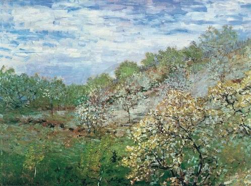 Kunstdruk Claude Monet - Bäume in Blüte 80x60cm, Huis en Inrichting, Woonaccessoires | Schilderijen, Tekeningen en Foto's, Nieuw