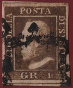 Italiaanse oude staten - Sicilië 1859 - 1 roestbruine korrel, Postzegels en Munten, Postzegels | Europa | Italië, Gestempeld