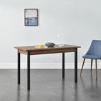Eettafel Den Haag 120x60x75 cm walnootkleurig en zwart, Huis en Inrichting, Verzenden, Nieuw