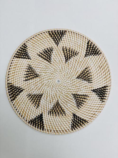 Rattan wanddecoratie rond naturel-34x34 cm-1 stuks., Tuin en Terras, Tuinwanddecoratie, Verzenden