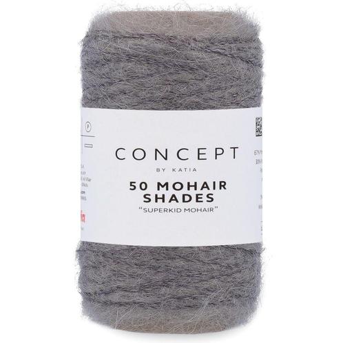 Katia Concept 50 Mohair Shades - 04 grijs - Mohair Garen, Hobby en Vrije tijd, Breien en Haken, Ophalen of Verzenden