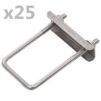 vidaXL U-verbinding voor hekpaal 25 sets 60x40 mm, Verzenden, Nieuw