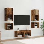 vidaXL TV Wandmeubels 8 pcs Oudhout Bewerkt hout, Huis en Inrichting, Minder dan 50 cm, Verzenden, Nieuw, Minder dan 100 cm
