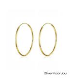 925 zilveren gold plated oorringen 26 x 1.2 mm, Verzenden, Nieuw, Zilver