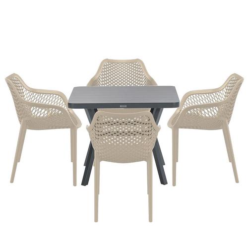 Garden Impressions Air XL tuinset 5-delig taupe - Mina, Tuin en Terras, Tuinsets en Loungesets, Verzenden