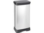 Curver Decobin Prullenbak - 50L - 39x29x72 cm - Zilver, Verzenden, Zo goed als nieuw