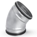 Bocht 45º met afdichtingsrubber - geperst - Ø 200mm, Verzenden, Nieuw