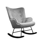 Aemely® Schommelstoel Steerne - Grijs Velvet, Zwart Hout, Ophalen of Verzenden, Nieuw, Stoel(en)