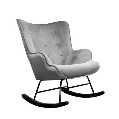 Aemely® Schommelstoel Steerne - Grijs Velvet, Zwart Hout, Kinderen en Baby's, Kinderkamer | Tafels en Stoelen, Stoel(en), Nieuw