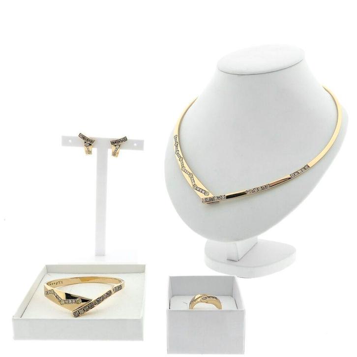 Exclusief 14 Krt. Gouden juwelen set met natuurlijke diam..., Sieraden, Tassen en Uiterlijk, Armbanden, Overige kleuren, Gebruikt