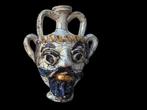 Kruik - Antropomorf gezicht, fles - Caltagirone, Sicilië, Antiek en Kunst, Antiek | Glas en Kristal