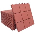 vidaXL Terrastegels 10 st 30,5x30,5 cm kunststof rood, Verzenden, Nieuw
