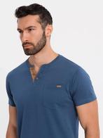 Italian Style - Poloshirt Heren - Suéde - Blauw -, Verzenden, Nieuw